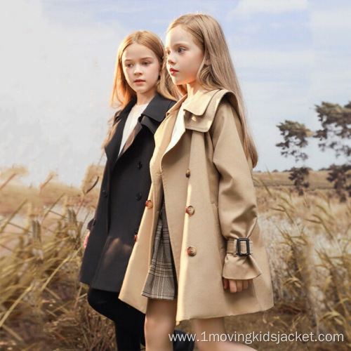 Girls' Windbreaker New High-End Mid-Length Coat